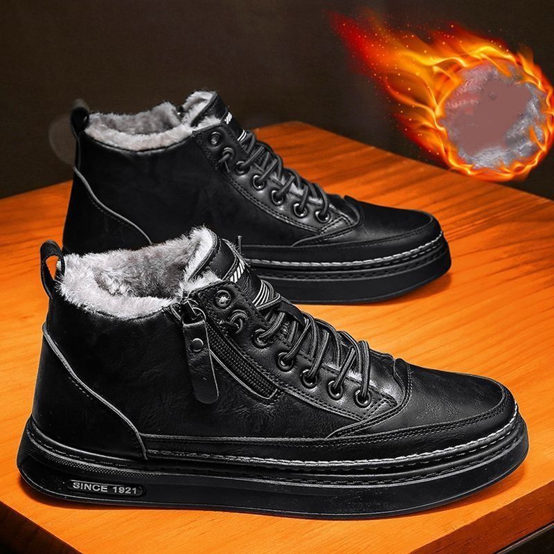 Winter Fleece 2025.1 Men's High-top Shoes, Men's Leather Shoes, Warm Cotton Shoes_viptrois.com