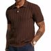 Men's Clothing Polo Shirt Short Sleeved V Neck Cool Breathable Casual Tops Knitted Men's Shirt_viptrois.com