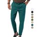 Men's Clothing Men's Business Casual Pants - Straight Fit Office Trousers With Stretch, Wrinkle-Resistant Polyester Blend - S To XXXL_viptrois.com