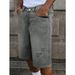 Men's American Retro Street Style Ripped Denim Shorts Summer Loose Wide Leg Casual Capri Pants_viptrois.com