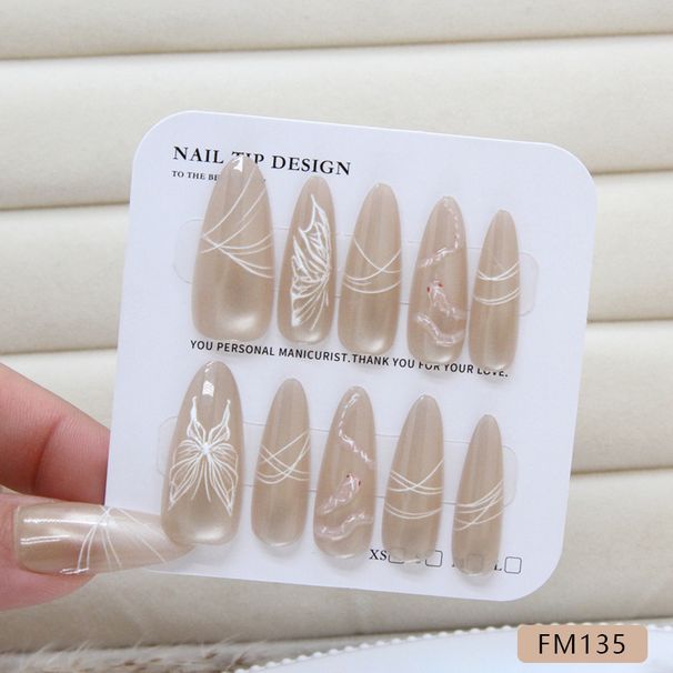 False Nails Hand Made Three Dimensional Nail Art For Fortune And Luck Cool Little Snake Ice Crystal Butterfly Cat's Eye Nail Art_viptrois.com