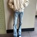 Men's Clothing Lightning Pattern Retro Washed Jeans Cleanfit Distressed Flared_viptrois.com