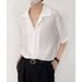 Business Korean Ice Silk Cardigan Short Sleeve Men's Summer Breathable Shirt Pleated Stripes_viptrois.com
