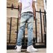 Streetwear Distressed Jeans – Slim Fit Vintage Washed Denim (S-3XL, Hip-Hop Stretch, Faded Blue, Casual Everyday Wear, Unisex Urban Style)_viptrois.com
