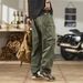 Paratrooper Cargo Men Straight Leg Summer Thin American Style Trendy Cool Sports Large Pocket Zipper Casual Long Pants_viptrois.com