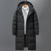 Pure Cross-Border European And American Foreign Trade Jacket Long Over-the-Knee Youth Men's Winter Outdoor White Duck Down_viptrois.com