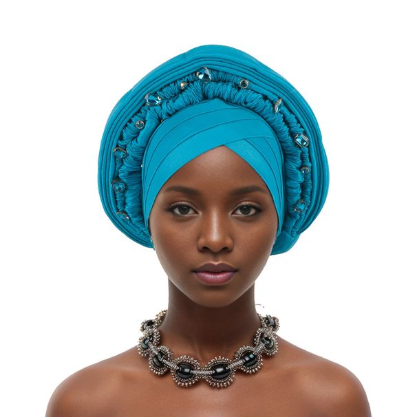 Women's Scarves Nigeria Wedding Party Multi Layer Twist Heavy Diamond Adjustable Hat African Hat Baotou Hat_viptrois.com