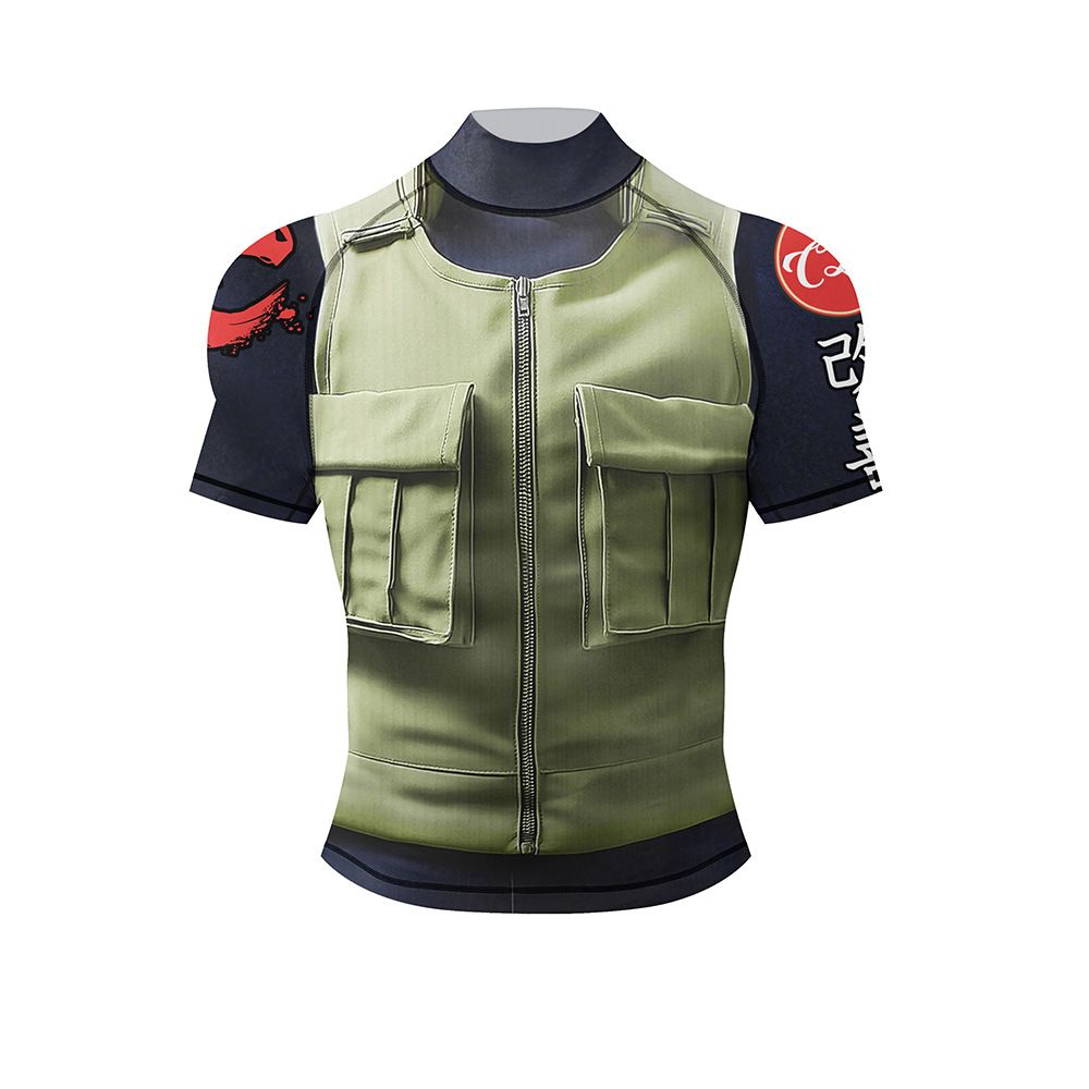 Men's Clothing Casual Sports Short Sleeved Sweat Wicking Quick Drying Summer And Autumn Trend High Elastic High Neck Short Sleeved_viptrois.com