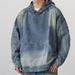 Men's Clothing retro hooded denim sweatshirt for men spring and autumn high street heavy distressed loose fashion boys pullover jacket_viptrois.com