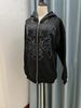 Zipper 2023 Autumn Winter New Rhinestone Sweatshirt Long Sleeve Loose Casual Gothic Hoodie_viptrois.com