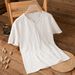 Men's Clothing Men's Summer Retro Minimalist V Neck T-Shirt Short Sleeve Artistic Loose Fit Plus Size Solid Color Versatile Top_viptrois.com