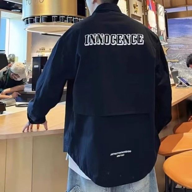 2024 Early Autumn New Product Niche Minimalist Men's Trend Loose And Versatile Casual Sports Long Sleeved Jacket_viptrois.com