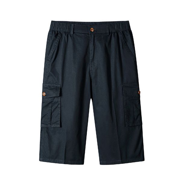 Men's Casual Mid-Length Trousers Loose Middle-Aged And Elderly Shorts Pure Cotton Beach_viptrois.com