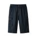 Men's Casual Mid-Length Trousers Loose Middle-Aged And Elderly Shorts Pure Cotton Beach_viptrois.com
