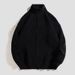 Stand Up Cardigan, Knitted Sweater, Men's Autumn And Winter Zipper Sweater, Thick And Casual Loose Jacket_viptrois.com