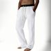 Men's Clothing Men's Linen Casual Trousers Color Blocked Loose Fitting Comfortable Drawstring Beach Vacation Pants_viptrois.com