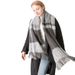 Unisex Polyester lap sand check scarf Women's warm tassel bib shawl_viptrois.com