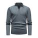 Men’s Half-Zip Stand Collar Sweater – Minimalist Long Sleeve Pullover For Spring, Autumn & Winter, Breathable & Versatile_viptrois.com