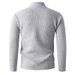 Men's Cable Knit Zip-Up Sweater - Semi High Neck, Warm & Stylish Winter Pullover, Plus Size Friendly (Light Gray/Black/Orange-Red)_viptrois.com