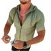 Unbeatable Quality New Summer Fashion Men's Short Sleeve Hoodie Zipper T-shirt Sunscreen Clothes_viptrois.com