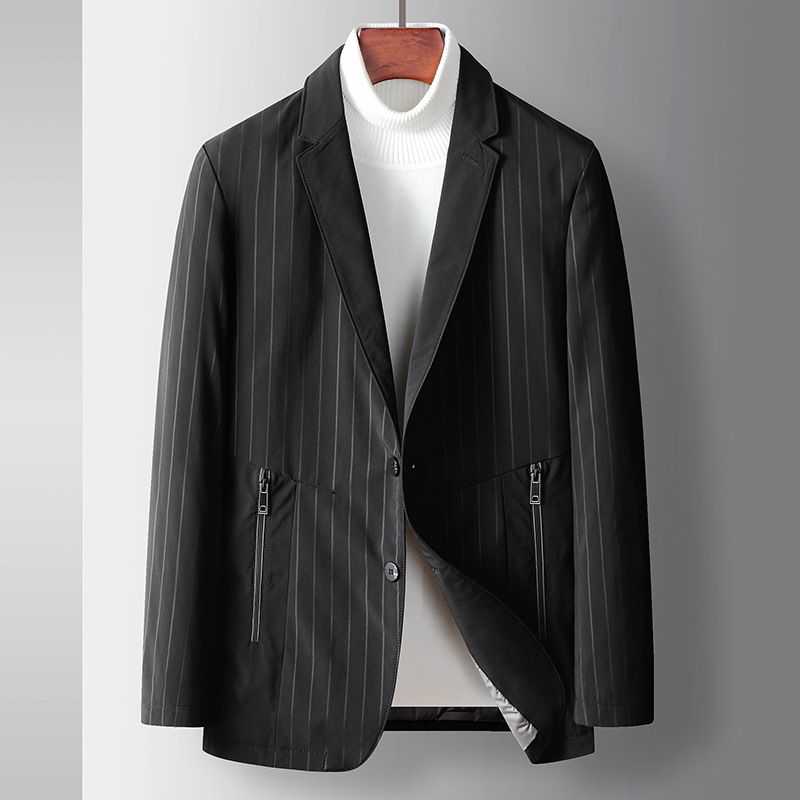 Men's Clothing casual suit autumn and winter 90 white duck Silk cotton suit jacket business casual young thin Silk cotton jacket_viptrois.com