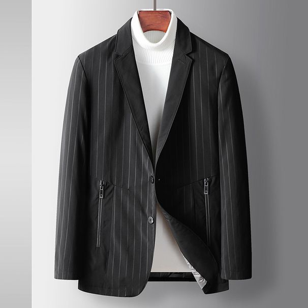 Men's Clothing casual suit autumn and winter 90 white duck Silk cotton suit jacket business casual young thin Silk cotton jacket_viptrois.com