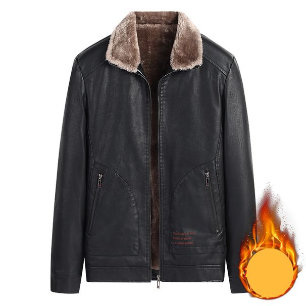 Men's leather jacket Men's leather jacket with fleece thermal leather_viptrois.com