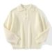 New lazy style collar sweater for men, retro solid color, high-end sense, knitted sweater with a half button collar_viptrois.com