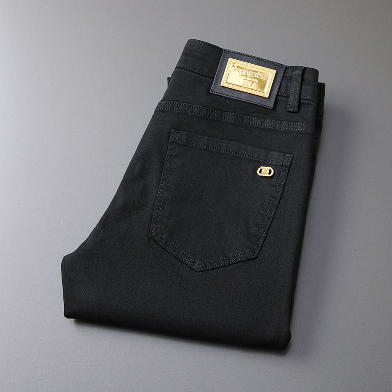 Men's Clothing Spring New Black And White Jeans Men's Skinny Elastic Brand Casual Pants Trendy_viptrois.com
