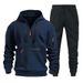 Men's Zip-Up Hoodie With Multiple Pockets - Fleece Lined Pullover Sweatshirt For Casual & Sports Wear_viptrois.com