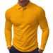 Men's Breathable Waffle Polo Shirt – Quick-Dry Long-Sleeve Golf & Casual Tee For Spring & Autumn_viptrois.com