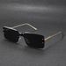 Metal Single Beam Square Sunglasses For Women Retro Simple Ins Street Shot Beach Sunshade Sunglasses Trend_viptrois.com