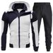Men's Clothing Zipper Shirt Foreign Trade Double Zipper Men's Sweatshirt Patchwork Slim Fit Hooded Cardigan Men's Sweatshirt Suit Men_viptrois.com