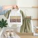 2025 New Summer Children's Short Sleeve Set, Boys' Four Rows Ah Liangzai English Letter Top And Shorts Two Piece Set_viptrois.com