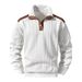 Men’s Casual Business-Casual Zip-Up Hoodie – Lightweight Spring Pullover With Stand Collar & Contrast Trim_viptrois.com