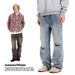 Men's Clothing Cleanfit Versatile Basic Washed Hem Damaged Worn Out Casual Straight Ripped Jeans Men_viptrois.com