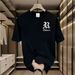 【DORAE】2026 Unisex T-shirt (100% Cotton) Black ("R PERFECT Monogram" Print & Playful Accent) – Casual Style For Friend Gathering_viptrois.com