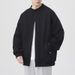 2025 Spring New Brand Stand Up Collar Cardigan Sweatshirt Men's Trendy Loose Casual Grey Money Style Wearing Coat 449_viptrois.com