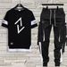 Men's Summer Short Sleeve T-Shirt & Jogger Set – Lightweight Polyester Athletic Outfit (M-3XL, 5 Color Combos)_viptrois.com