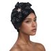 Muslim headscarf Traditional Muslim black pullover watermelon hat with drill large flower casual cap_viptrois.com