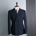 Men's dress double breasted suit suit for wedding groom coat_viptrois.com