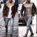 Men's Faux Fur Streetwear Jacket - Edgy Biker Style Coat With Distressed Detailing, Trendy Outerwear_viptrois.com