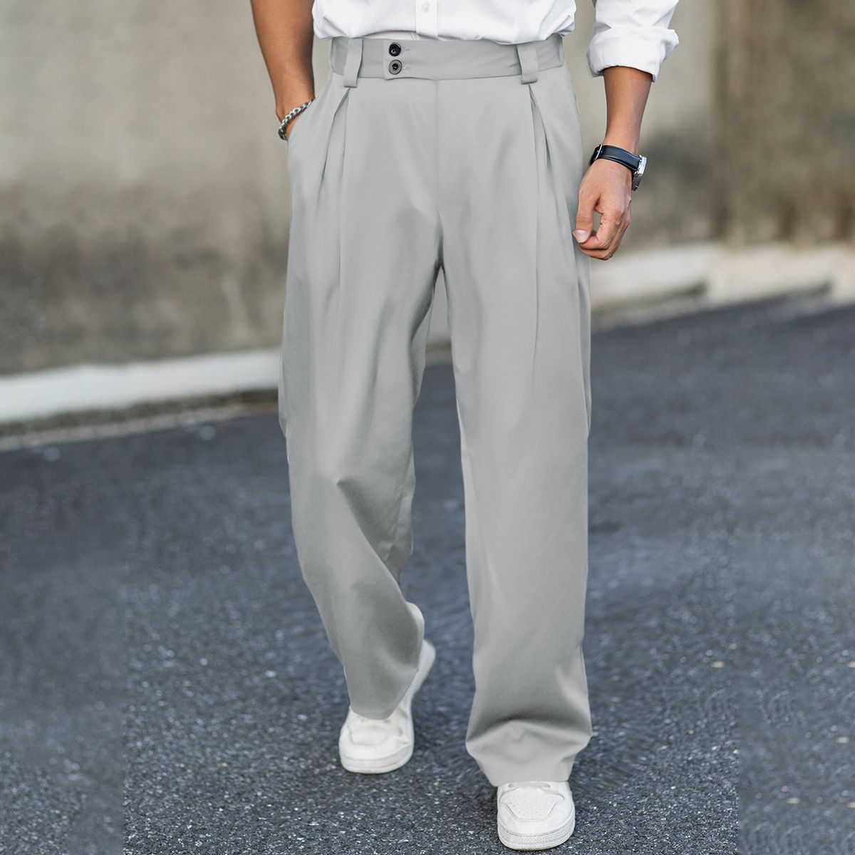 "Men's Wrinkle-Resistant Drape Relaxed Fit Dress Pants - Straight Leg Casual Trousers For Business & Leisure"_viptrois.com
