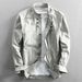 K New Men's Casual Shirt With A Gentleman's Style Stand Up Collar Shirt_viptrois.com