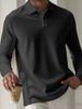Men's Long Sleeve Polo Shirt Textured Fabric Casual Slim Fit Breathable Comfortable For Spring Autumn Workout Office Travel_viptrois.com