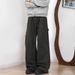 American Retro Washed Denim Overalls Men's Heavy Deconstruction High Street Cec Loose Casual Wide-leg Trousers_viptrois.com