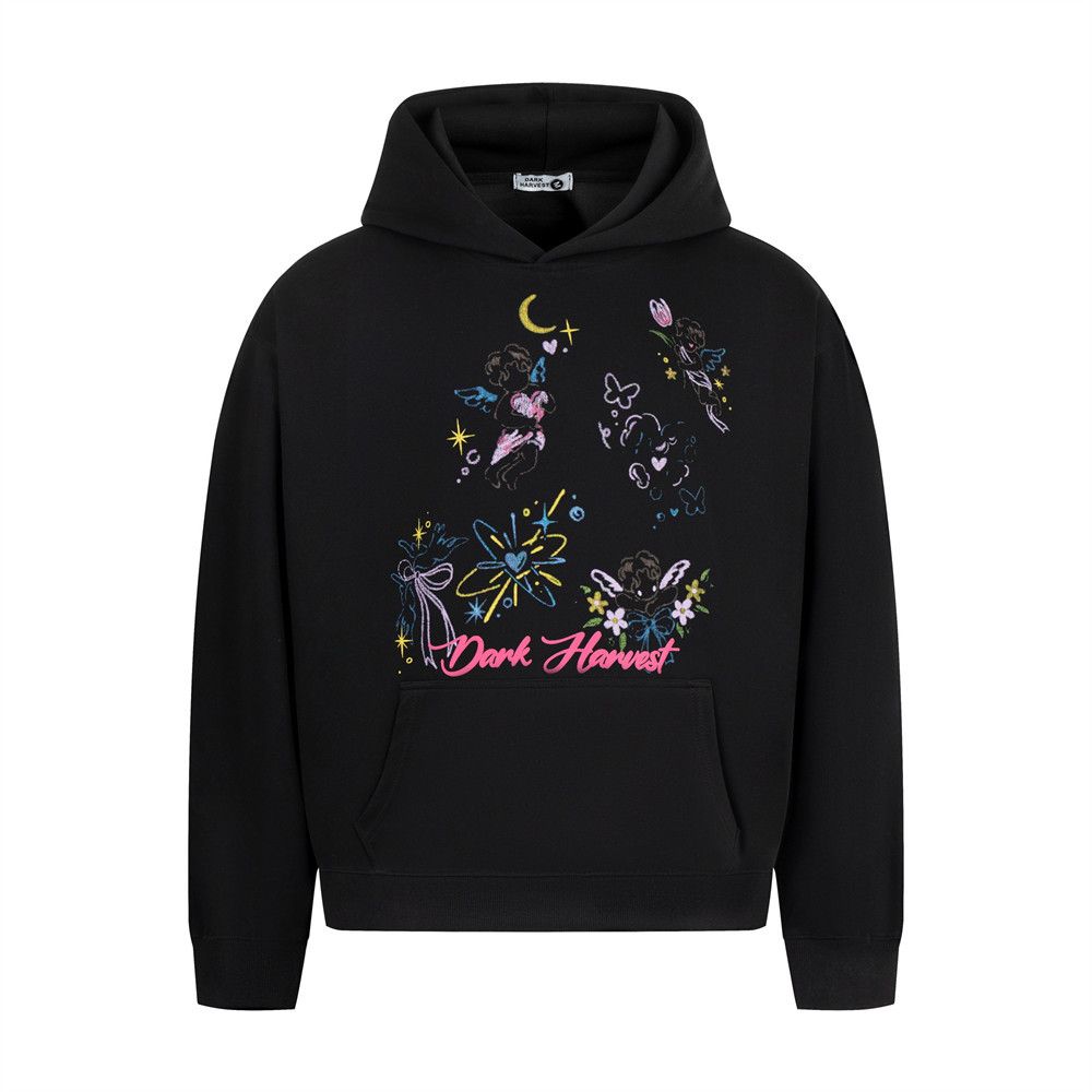 Unique High Street Graffiti Print Hoodie Men's Pullover Loose Long Sleeve Vibe Trendy Brand Design Sweatshirt_viptrois.com