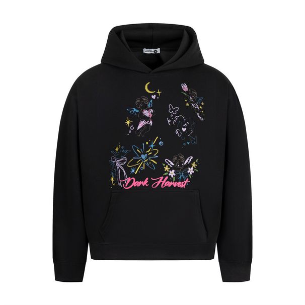 Unique High Street Graffiti Print Hoodie Men's Pullover Loose Long Sleeve Vibe Trendy Brand Design Sweatshirt_viptrois.com