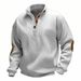 Cross-Border American Style Autumn Winter Jacquard Ribbed Western Denim Sports Fashion Casual Men's Long Sleeve Stand_viptrois.com