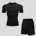 Unisex Quick-Dry Fitness Set – Milk Silk Workout Outfit For Running, Basketball & Gym (Short Sleeve + Long Pants, Summer-Ready)_viptrois.com